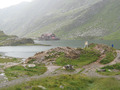 Jezero Lacul Balea na vrcholu Fagaraše